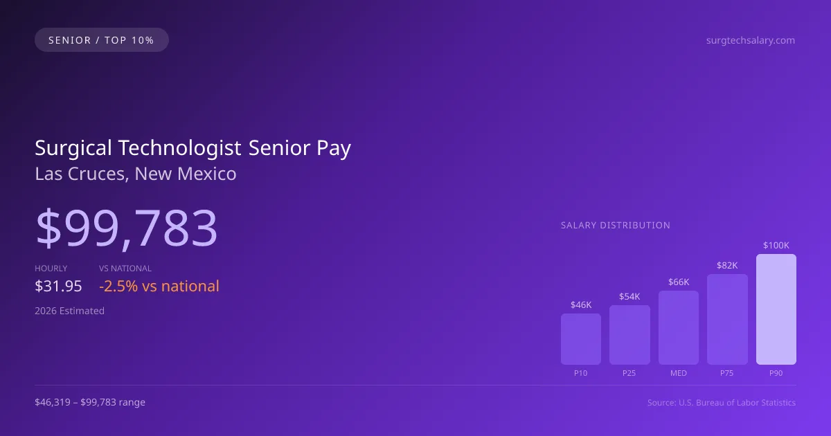 Surgical Technologist Senior Salary in Las Cruces, NM — 2026 est., based on 2025 BLS